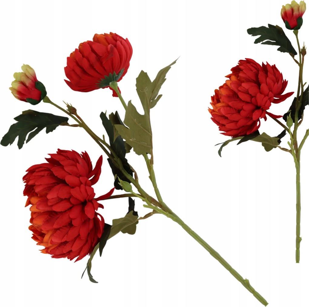 Krizantém Nagy Csokor 3 Művirág Piros RT6461-FG028 72 cm