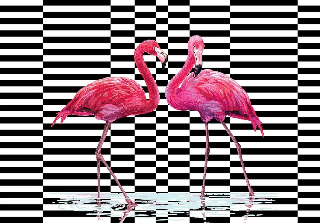 Fotótapéta - Flamingo 3D (152,5x104 cm)