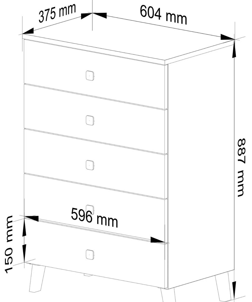 Komód Menudas (fehér + fekete). 1117239