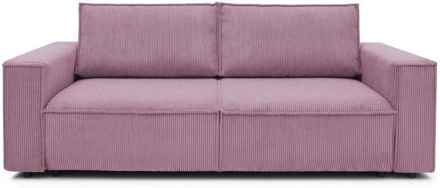 Nihad rózsaszín kordbársony kinyitható kanapé, 245 cm - Bobochic Paris
