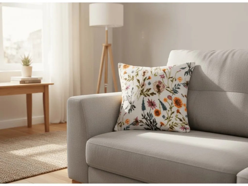 Mikroplüss párnahuzat HERBALIS 45x45 cm, krém színű