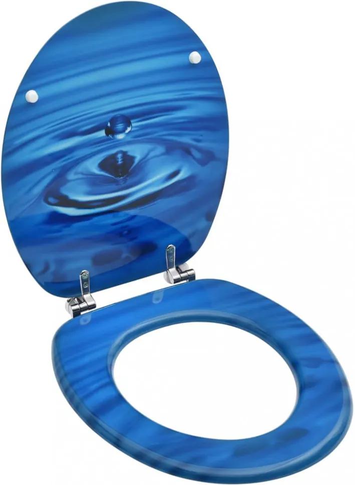 Kék vízcseppmintás mdf wc-ülőke fedéllel