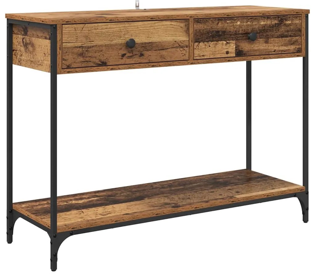 Konzolasztal fiókkal Öreg fa 100 x 34,5 x 75 cm Faanyag