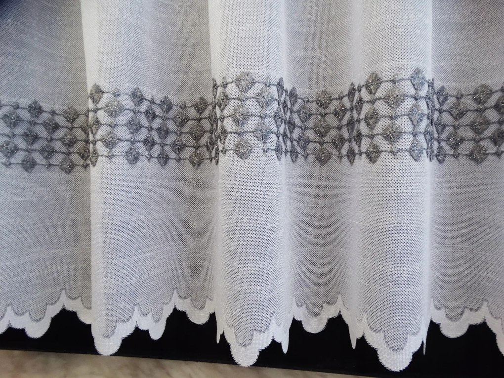 Mg Irigység függöny fehér gipiura 6175 szürke 250x50cm