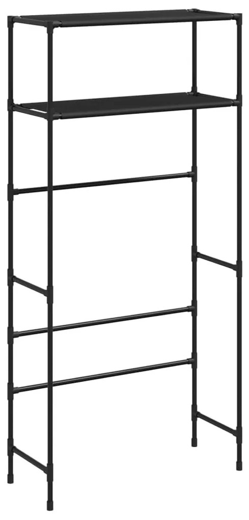 2 szintes fekete vas mosógép feletti tárolóállvány 69x28x143 cm