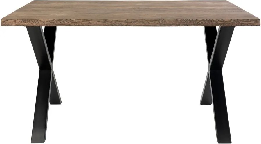 Toulon Smoked étkezőasztal tömör tölgyfa asztallappal, 140 x 95 cm - House Nordic