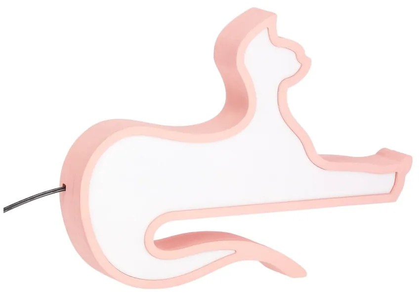 Rózsaszín gyerek éjjelilámpa Cat – Candellux Lighting