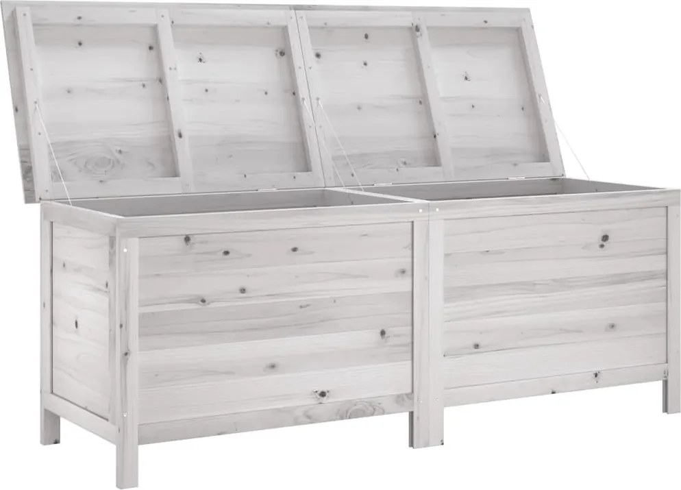 vidaXL fehér tömör fenyőfa kerti tárolóláda 150x50x56,5 cm