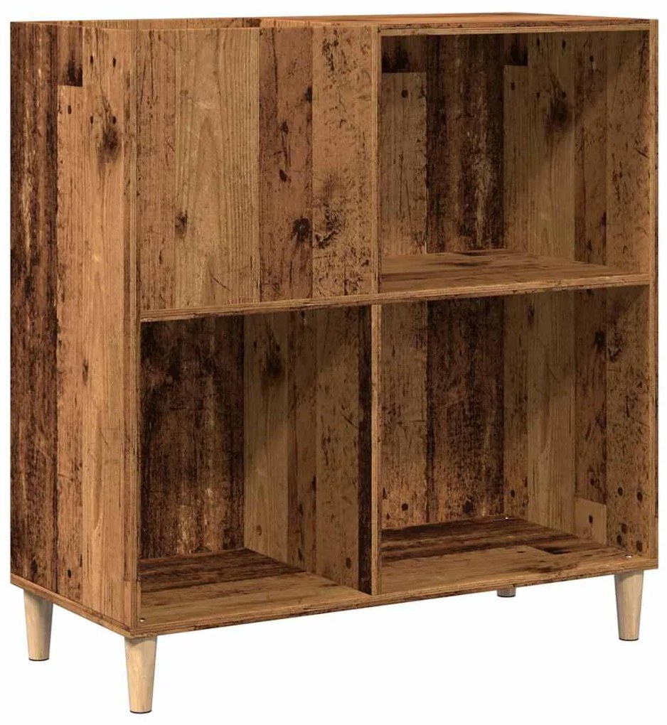 antik fa színű szerelt fa hanglemezszekrény 84,5 x 38 x 89 cm