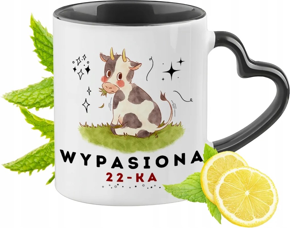 Születésnapra 22 22g Fekete Bögre Szív Alakú Füllel Ajándék