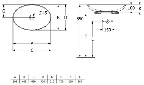 Villeroy & Boch 4A480001 - Ráépíthető mosdó LOOP&FRIENDS 62x42 cm kerámia/fehér