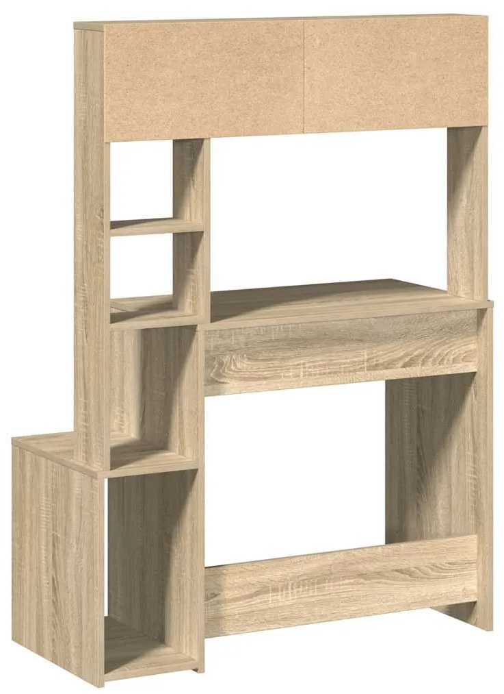 vidaXL sonoma tölgy szerelt fa íróasztal polcokkal 100x45x140 cm
