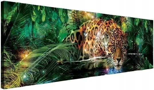 Vászonkép 145x45 Jaguar dzsungel ragadozó vad természet trópusok erő