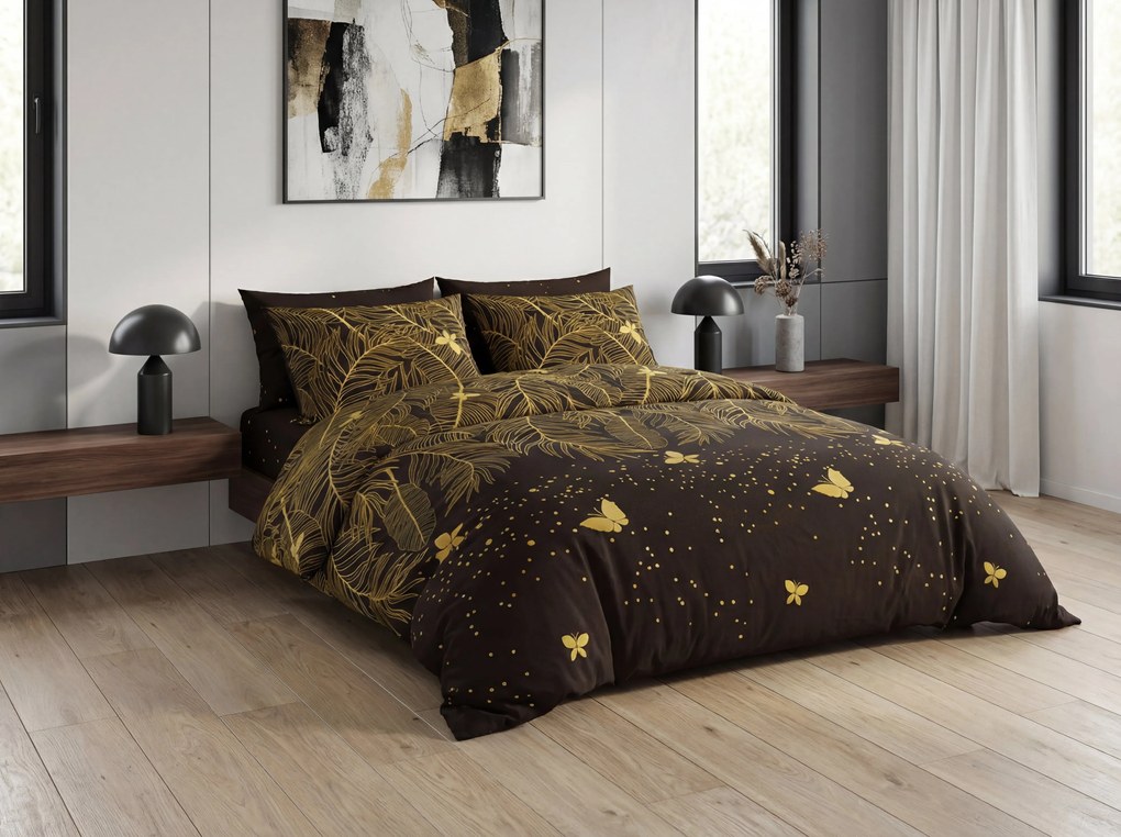 VISATA fekete mikroszálas ágyneműhuzat Ágyneműhuzat mérete: 70 x 80 cm | 140 x 200 cm