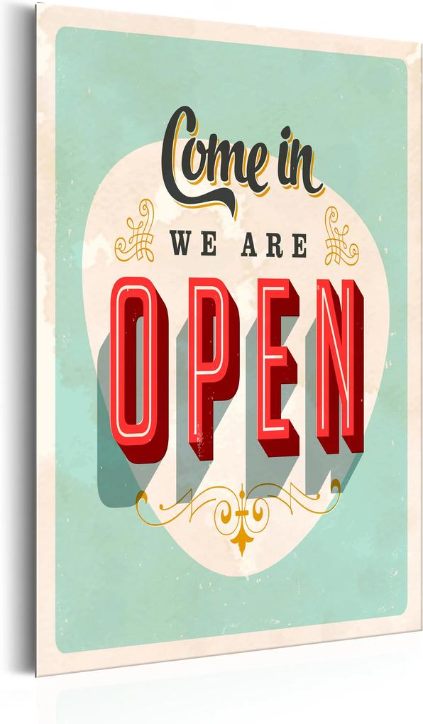 Plakát fémen - Come in, we are open [Allplate]