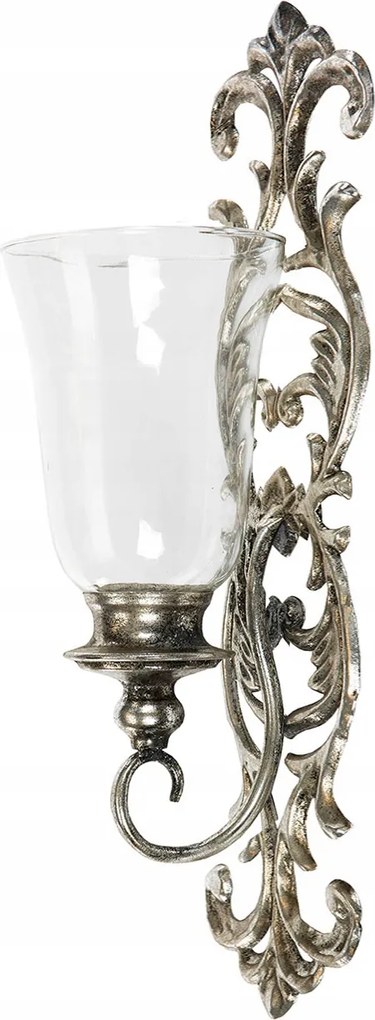 Függő Gyertyatartó régi ezüst fém üveg