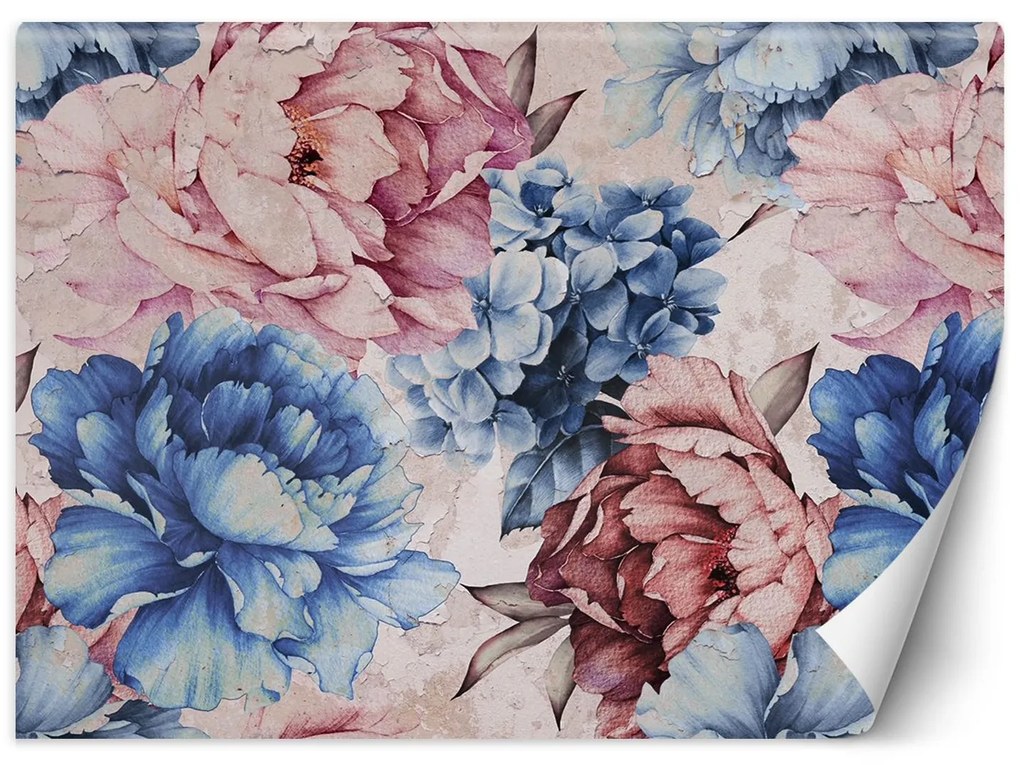 Gario Fotótapéta Bazsarózsák pasztell akvarell Anyag: Vlies, Méret: 350 x 245 cm