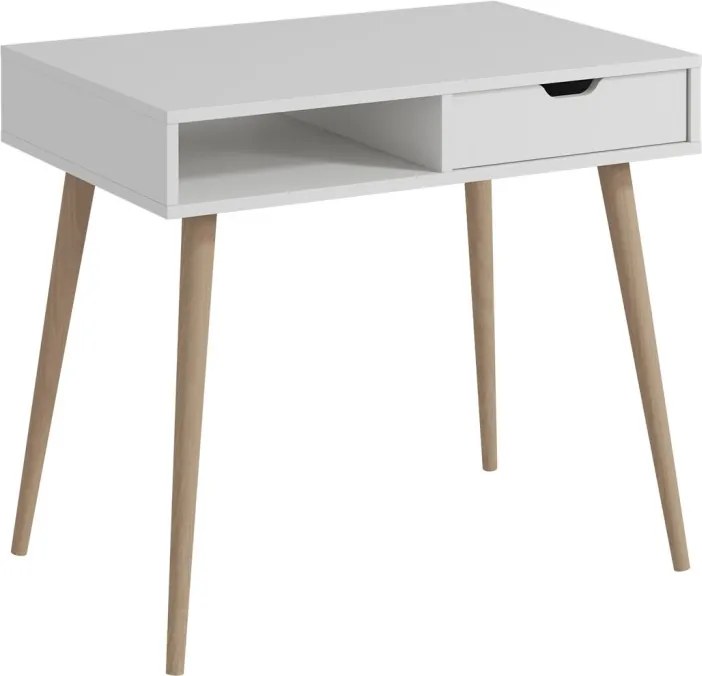 Offer íróasztal, fehér-fa, 90 cm