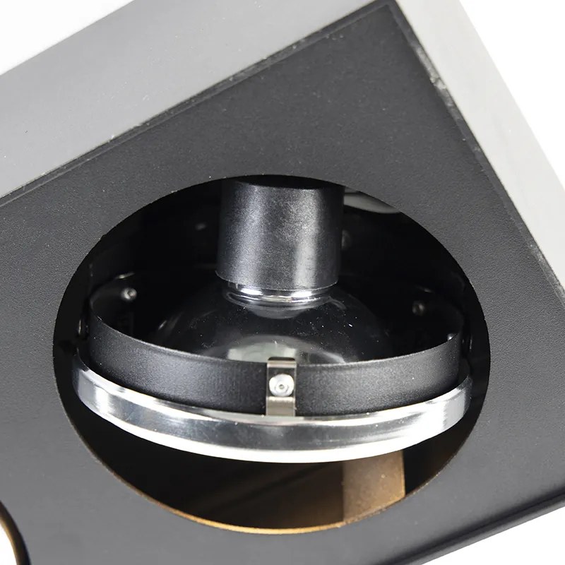 Négyzet alakú fekete reflektor 2 lámpás - Kaya