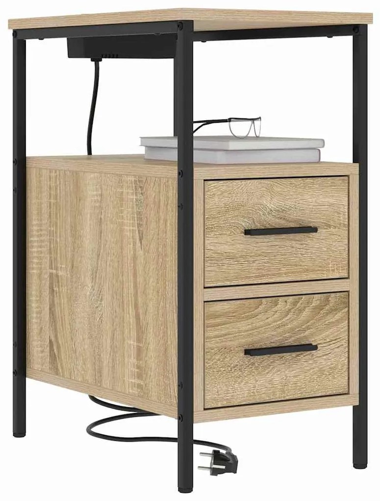 Éjjeli Szekrények 2 pcs sonoma tölgy 30 x 48 x 61 cm Faanyag