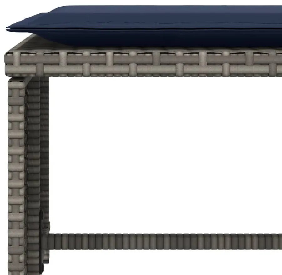 szürke polyrattan kerti szék lábtartóval