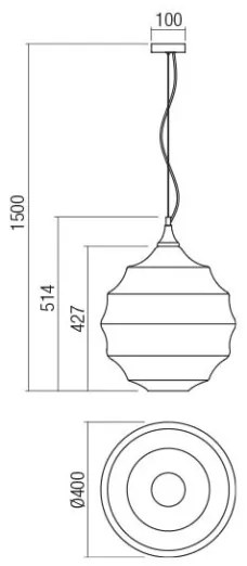 Redo 01-1844 - Csillár zsinóron SLAG 1xE27/42W/230V átm. 40 cm bézs