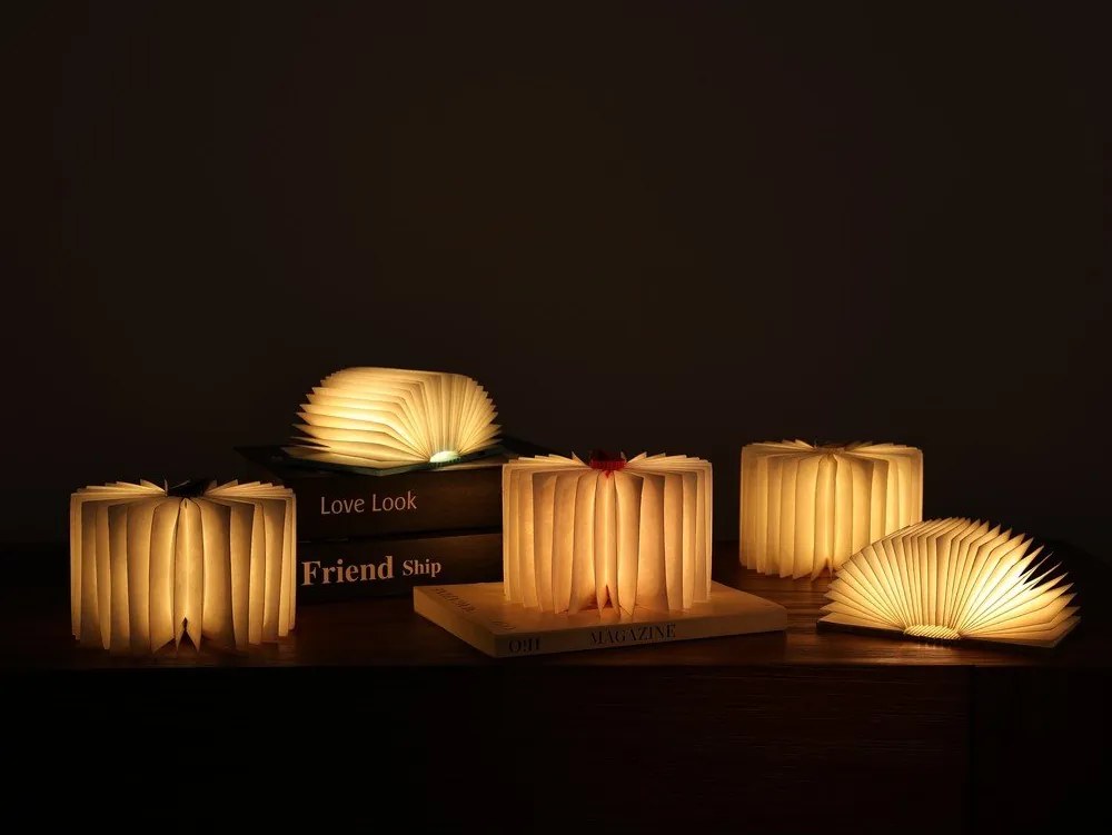 Fehér USB hordozható fénydekoráció BookLight – Gingko