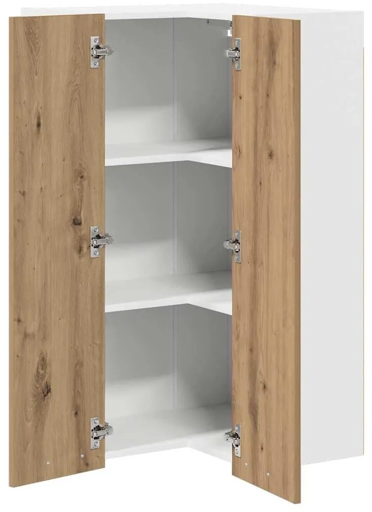 Függő szekrény Riga Artisan tölgy és fehér 57 x 57 x 100 cm