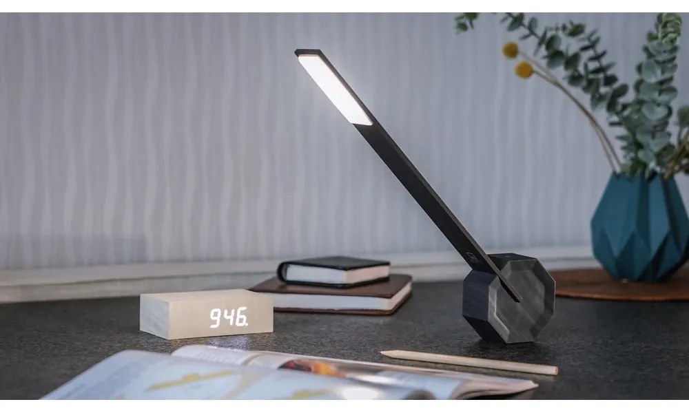 Fekete LED asztali lámpa (magasság 38 cm) Octagon One – Gingko
