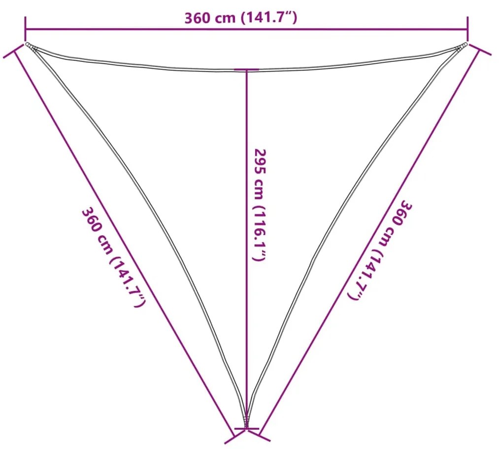 barna HDPE napvitorla 160 g/m² 3,6 x 3,6 x 3,6 m