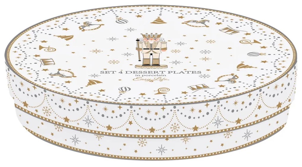 Diótörő karácsonyi porcelán desszertes tányér 4 db Royal Nutcracker