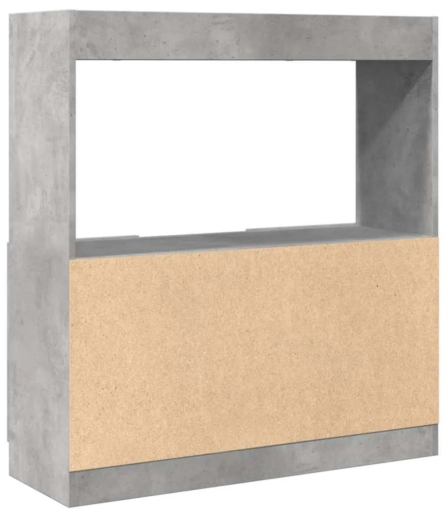 betonszürke szerelt fa magasszekrény 92 x 33 x 100 cm