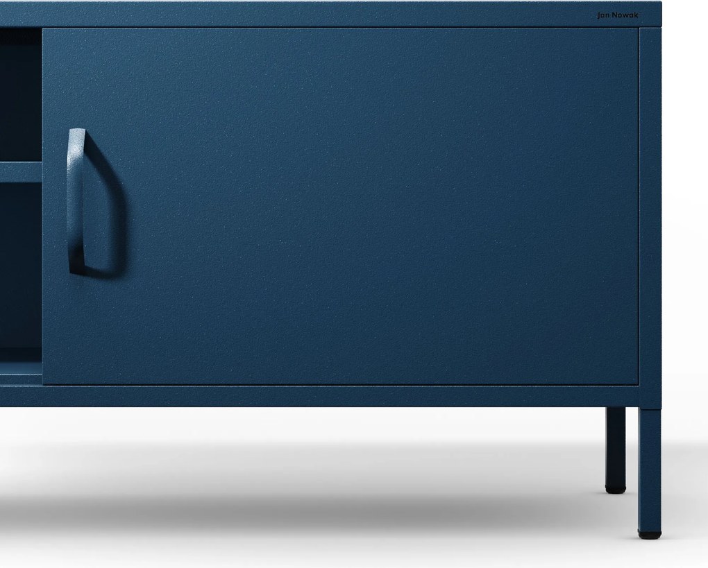 TV-szekrény fém széles XL lábakon sötétkék, 1700x400x500 mm: ROSARIA
