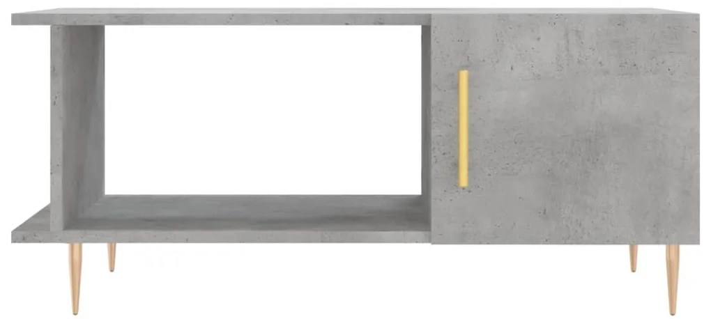 Betonszürke szerelt fa dohányzóasztal 90 x 50 x 40 cm