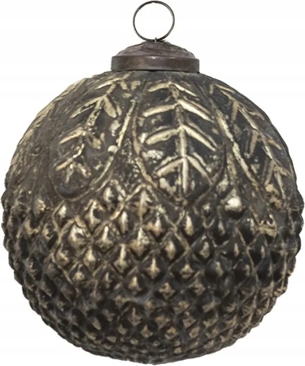 Réz-barna antik üveg karácsonyi dekoráció 9x9 cm