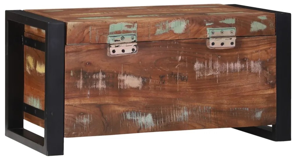Tároló ládák 60x30x30cm Tömör újrahasznosított fa és fém