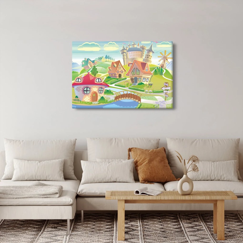 Kép - színes város (90x60 cm)