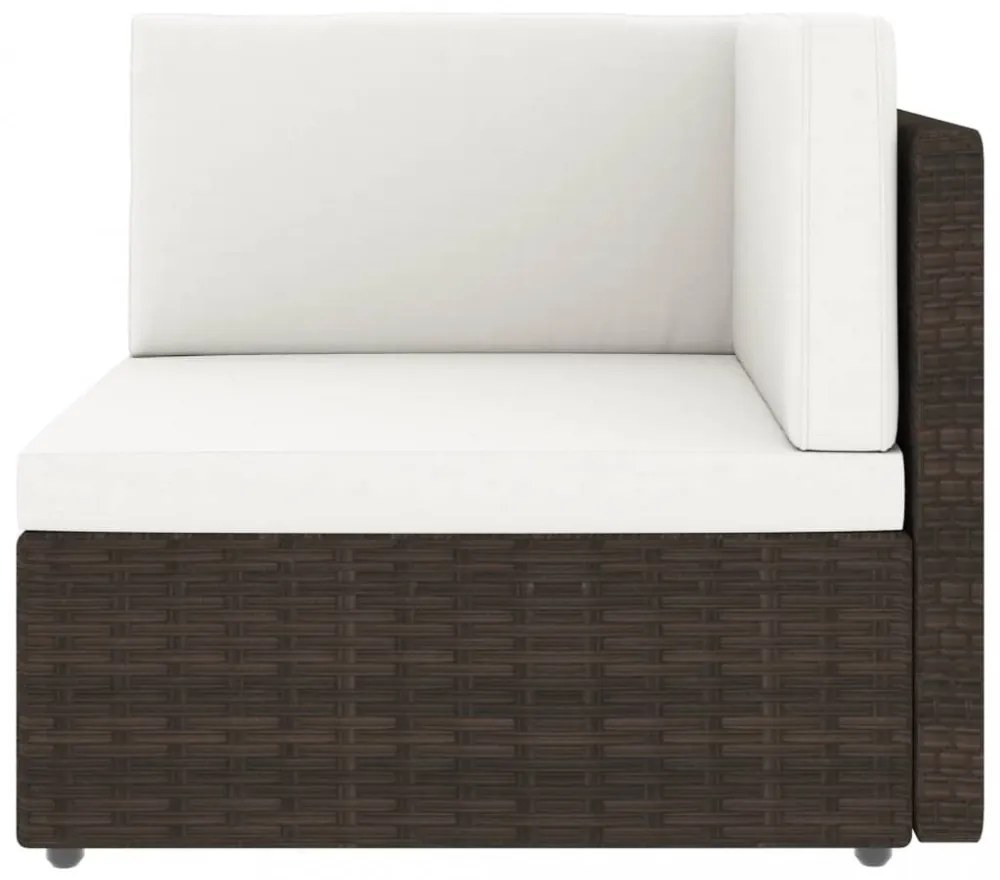 10 részes barna polyrattan kerti ülőgarnitúra párnákkal