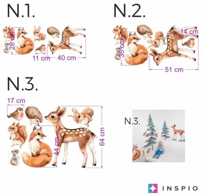 INSPIO Falmatrica gyerekszobába - Erdei állatok