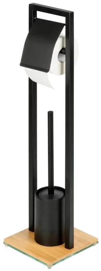 WENKO 24751100 - WC szett BAMBU⁠SA 18x72,5 cm fekete/barna