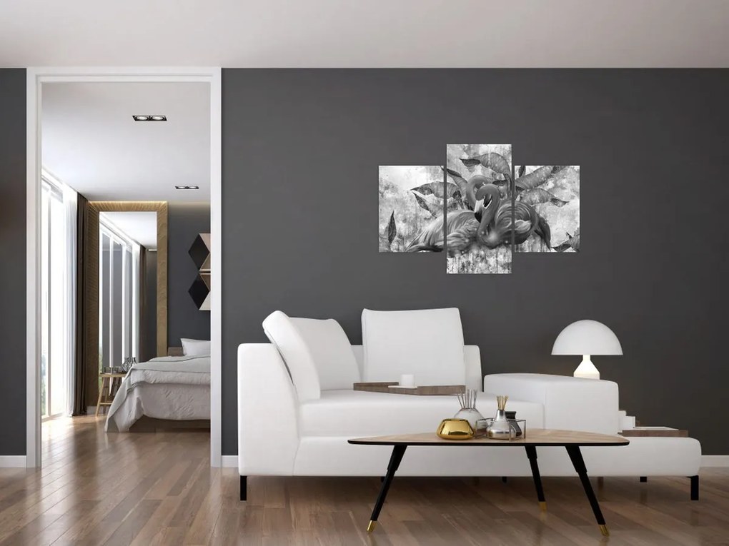 Kép - Flamingók graffiti (90x60 cm)
