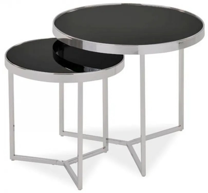Delia ll 60cm Dohányzóasztal Fekete - Króm