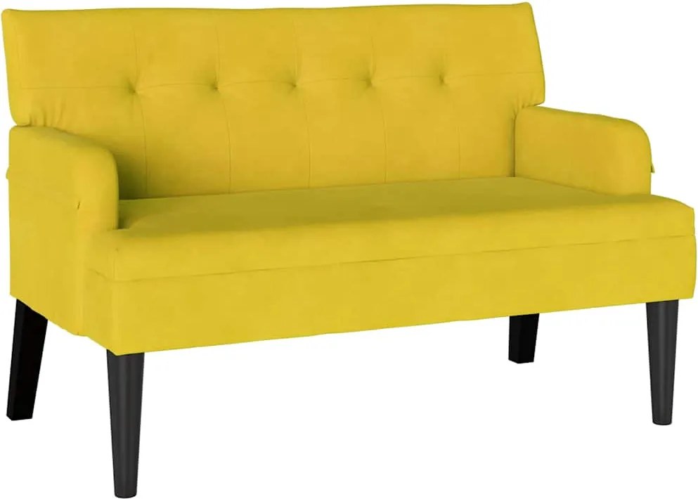 vidaXL Chesterfield Pad Sárga 112 x 65,5 x 75 cm Bársony