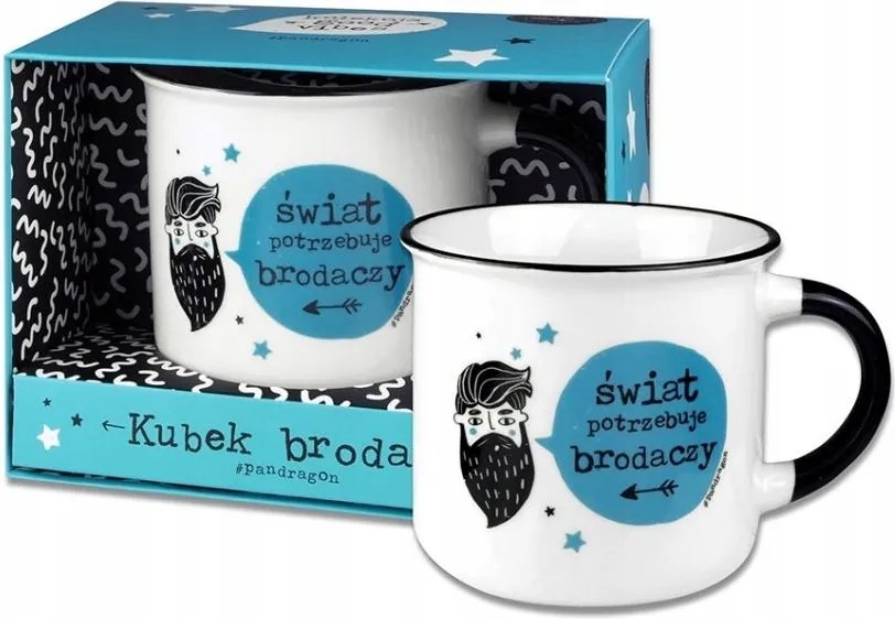 Férfi Dekorációs Bögre Kerámia Good Vibes Szakáll Ajándék Tömör