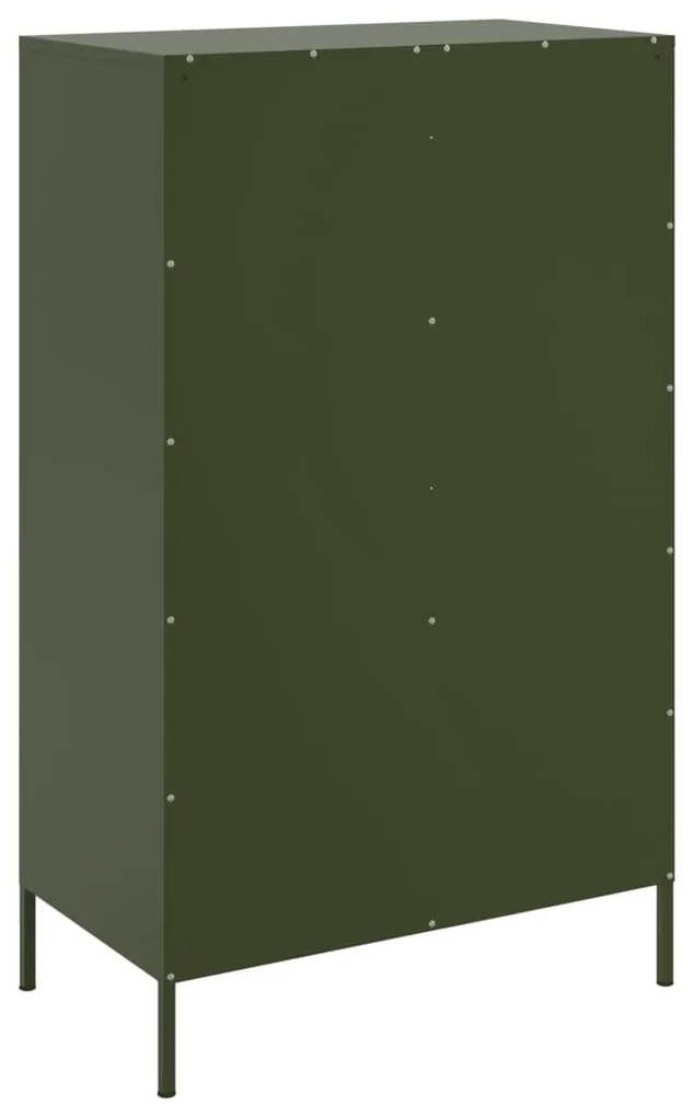 olívazöld acél magasszekrény 68 x 39 x 113 cm