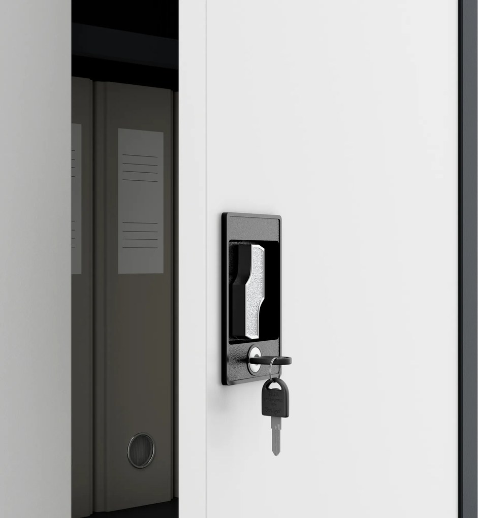 Fém iratszekrény JAN II, 1150 x 1850 x 400 mm, antracit-fehér