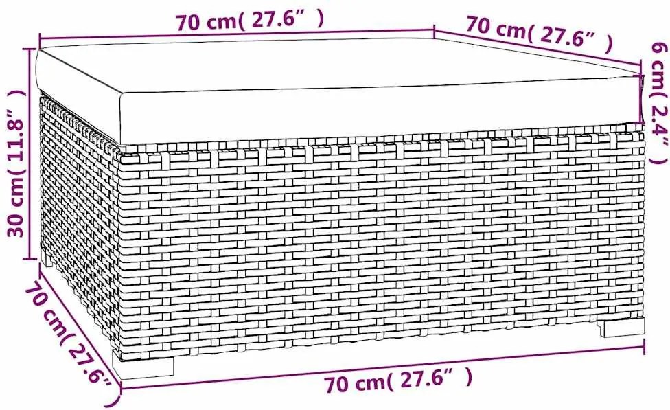 5 részes szürke polyrattan kerti ülőgarnitúra párnákkal