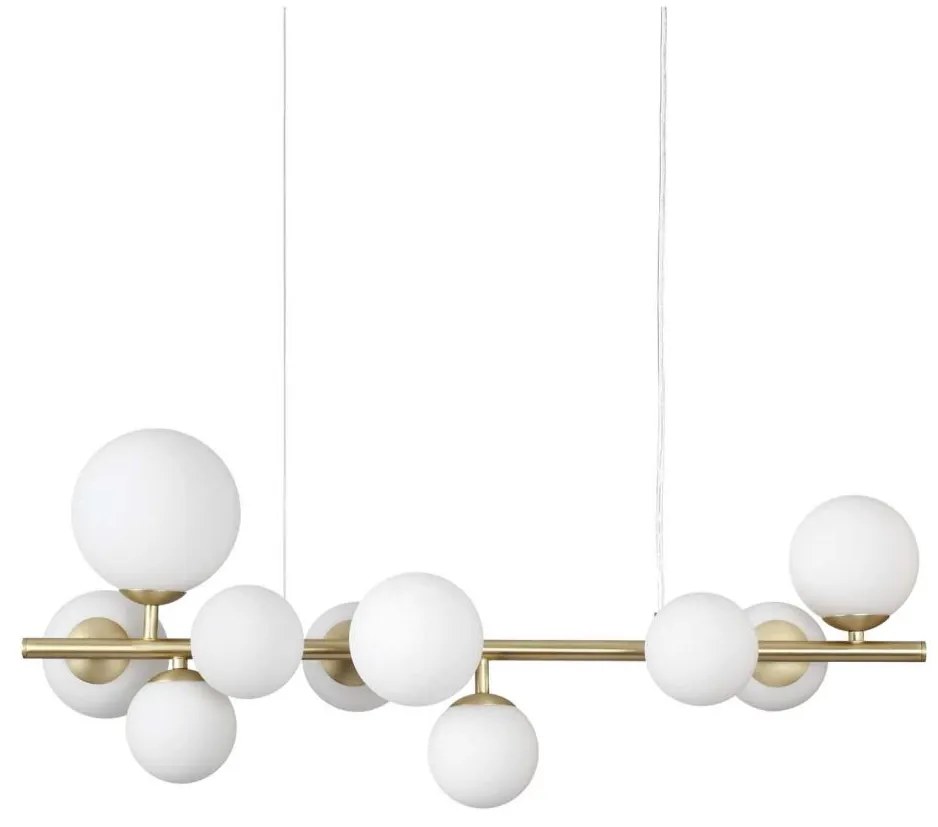 Ideal Lux - LED Csillár zsinóron PERLAGE 10xG9/3W/230V 81 cm arany/fehér