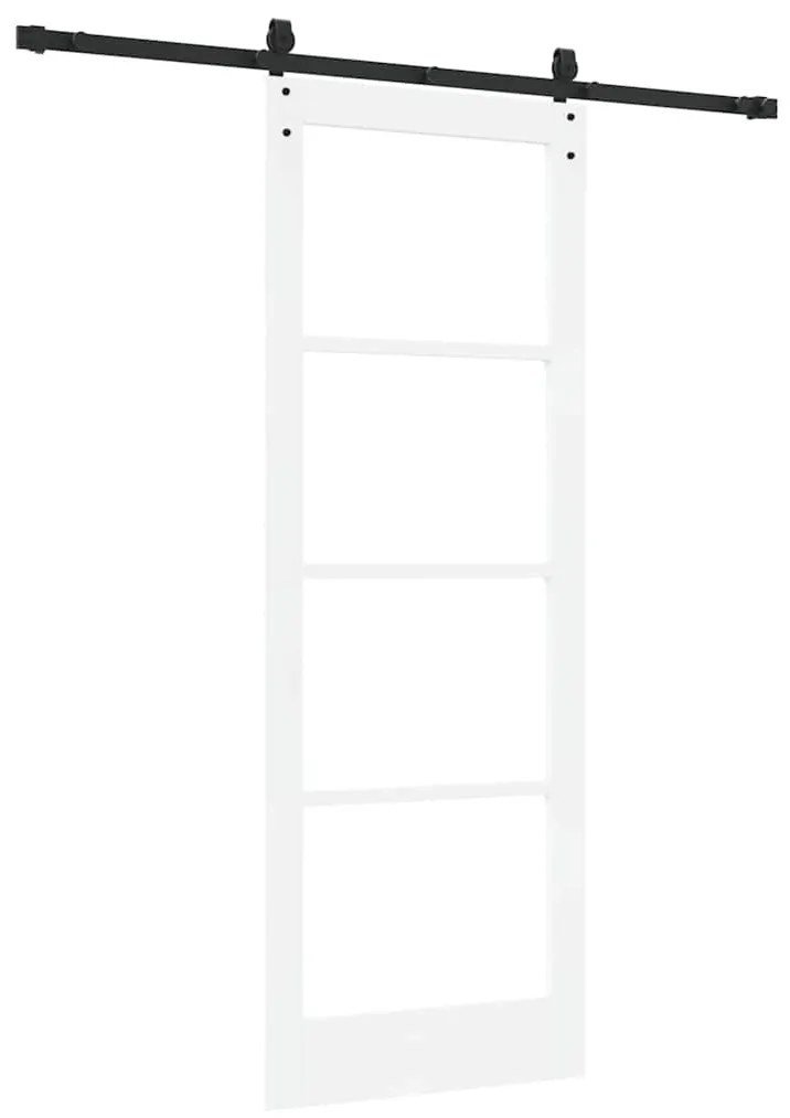 Egyszerű Csúszó Ajtó Fehér 78 x 211 cm Fa és fém