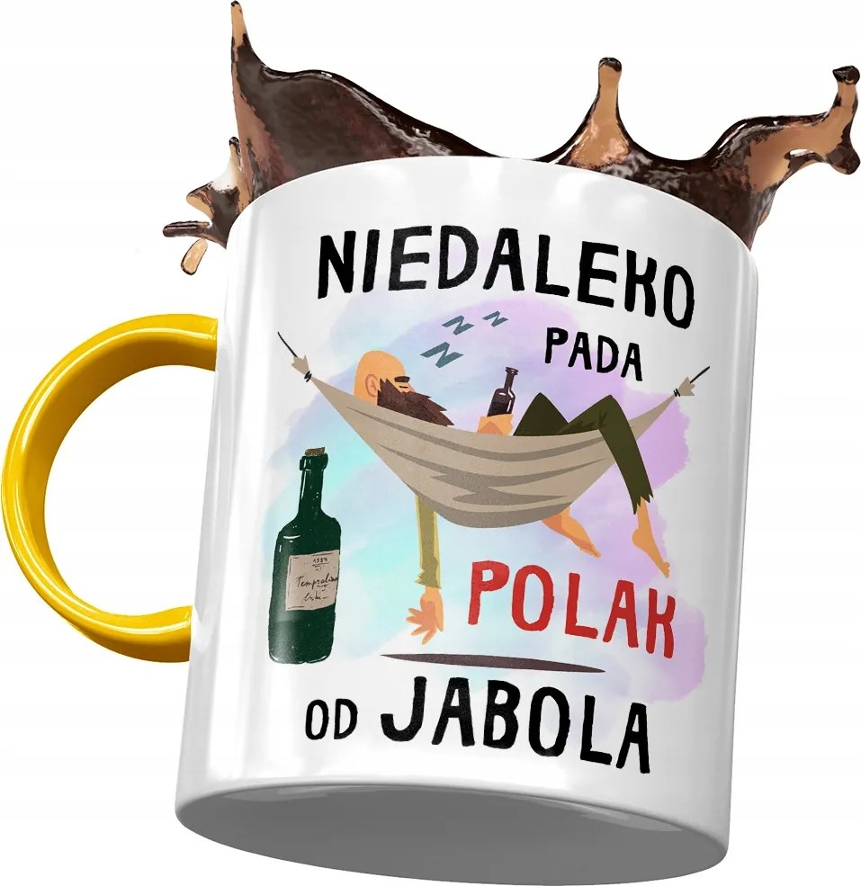 Bögre Sárga Vicces Közel Esik Jabol Ajándék Nyomtatott Fotóval